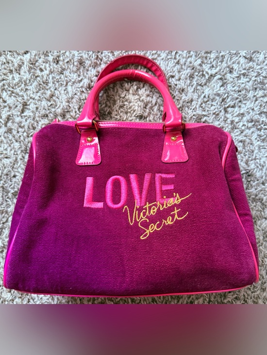 Victoria's Secret Handbags - Victoria’s Secret Love Spell Small Handbag Faux Suede Cosmetic Bag